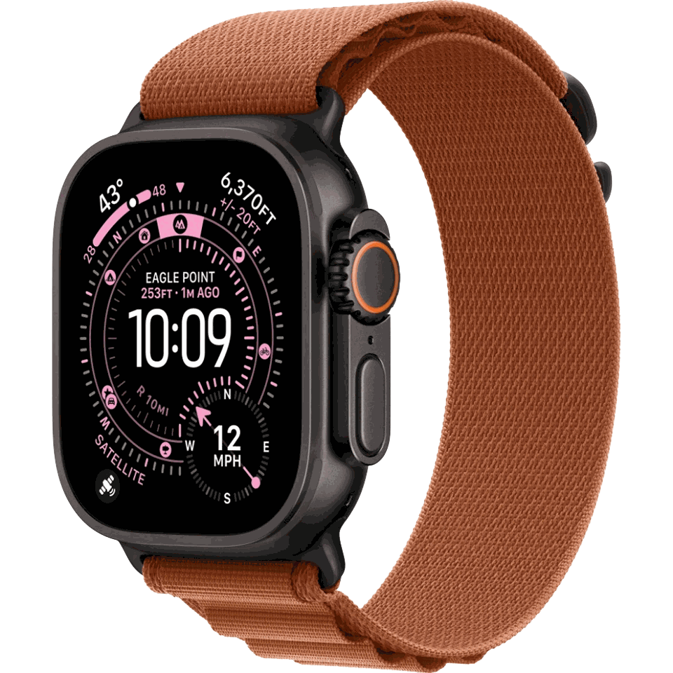 Apple Watch Ultra 3 Black Alpine Loop Terra Cotta